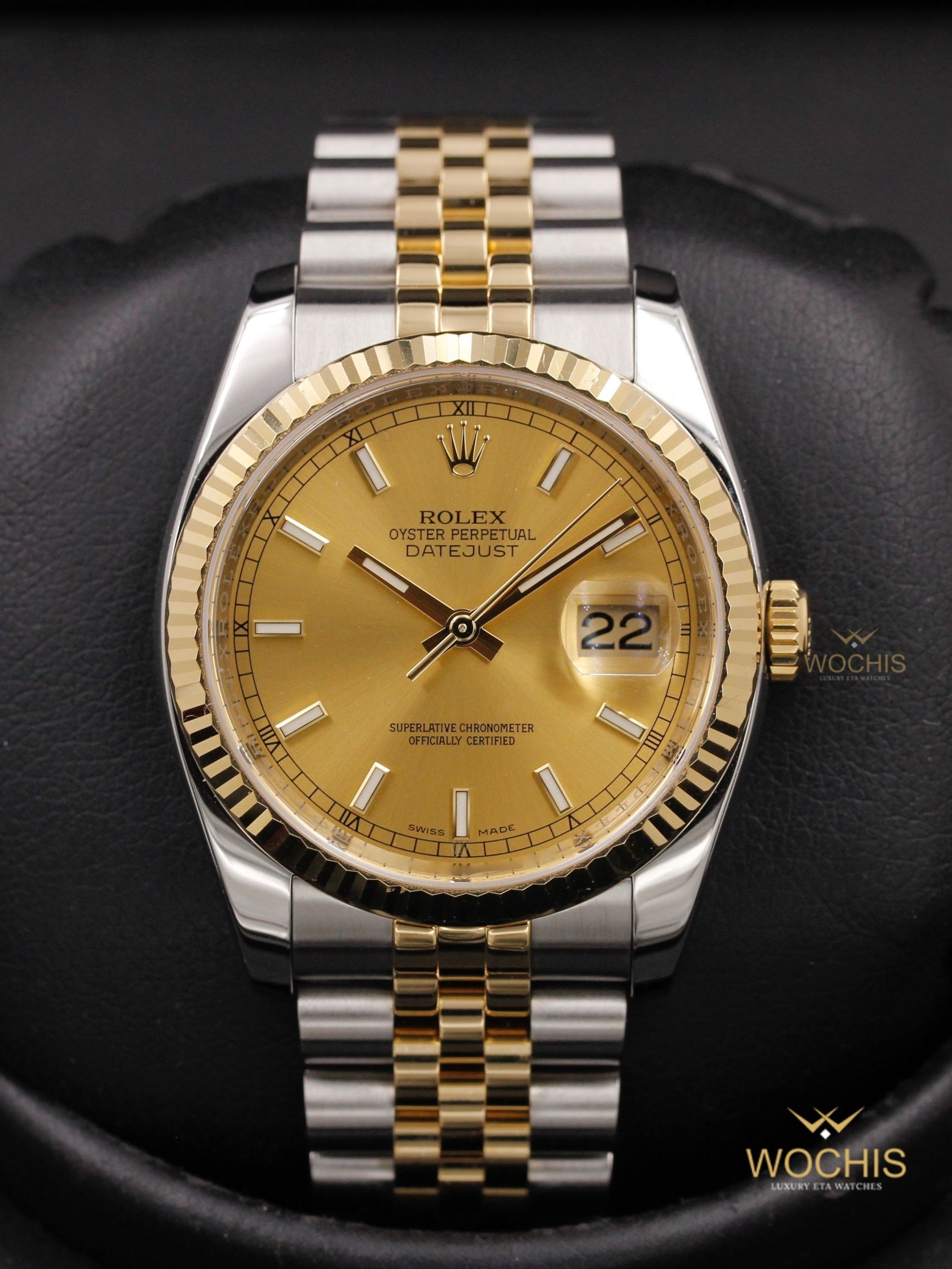 Rolex Datejust 116233-2735 (Stainless Steel - Yellow Gold - 36 - Champagne Index)