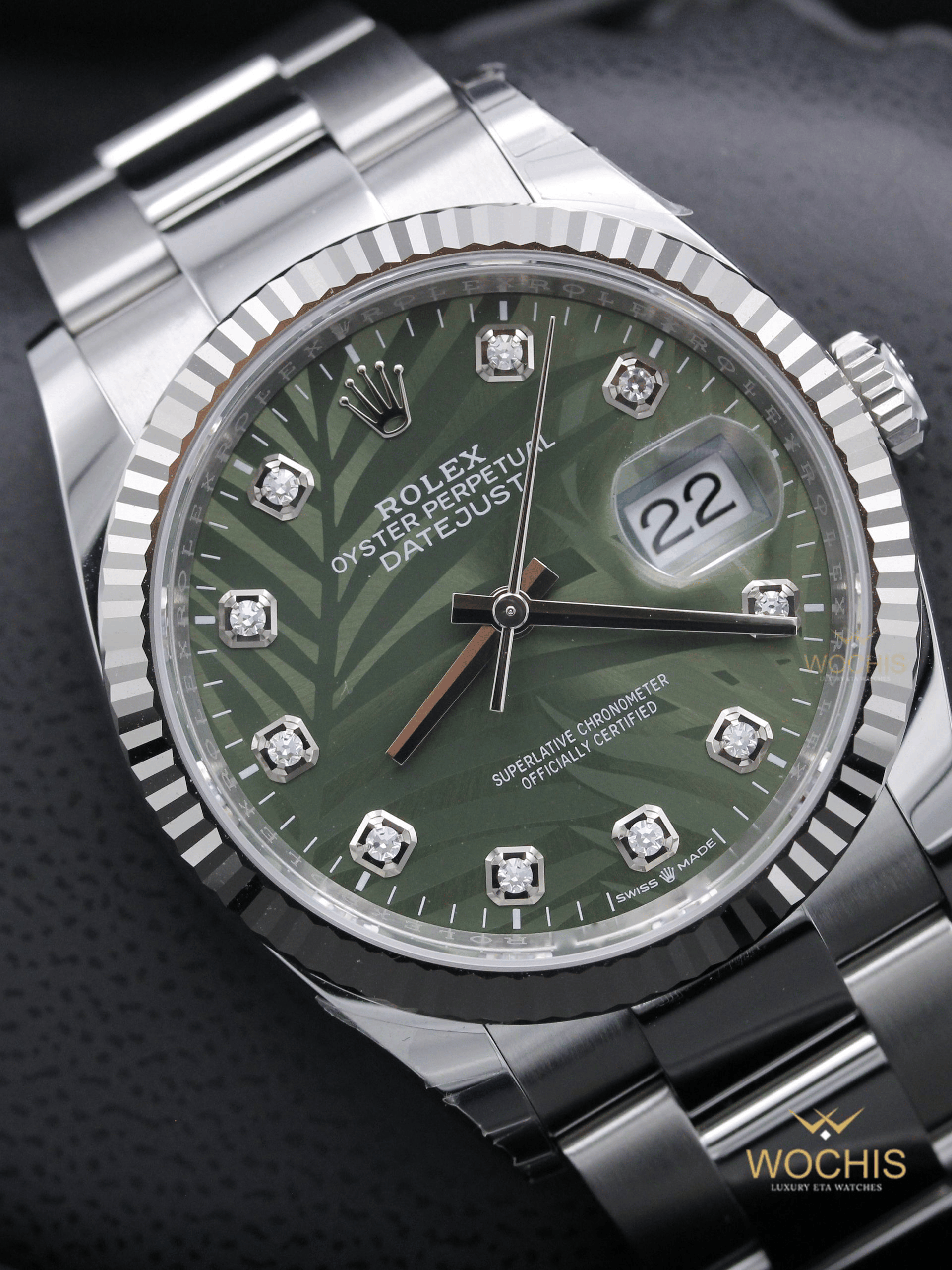 Rolex Datejust 36 126234-8114 (Stainless Steel - 36 - Green -Palm- Diamond)