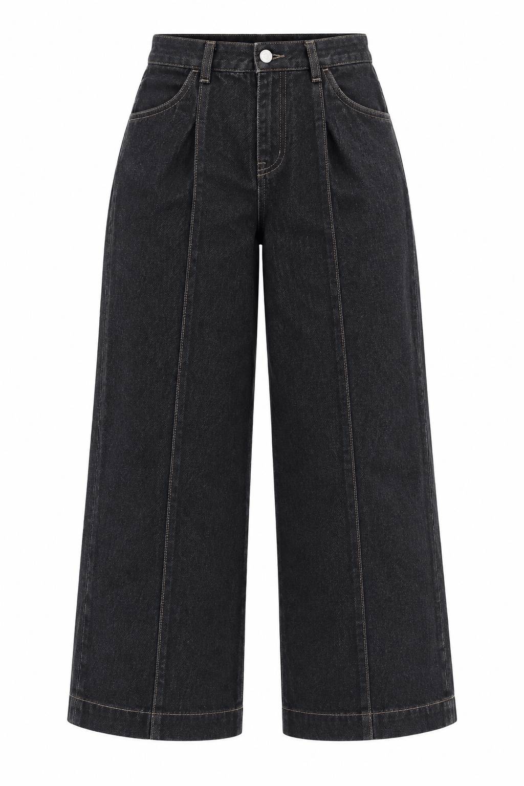 DİKİŞLİ DENİM PANTOLON KAHVE