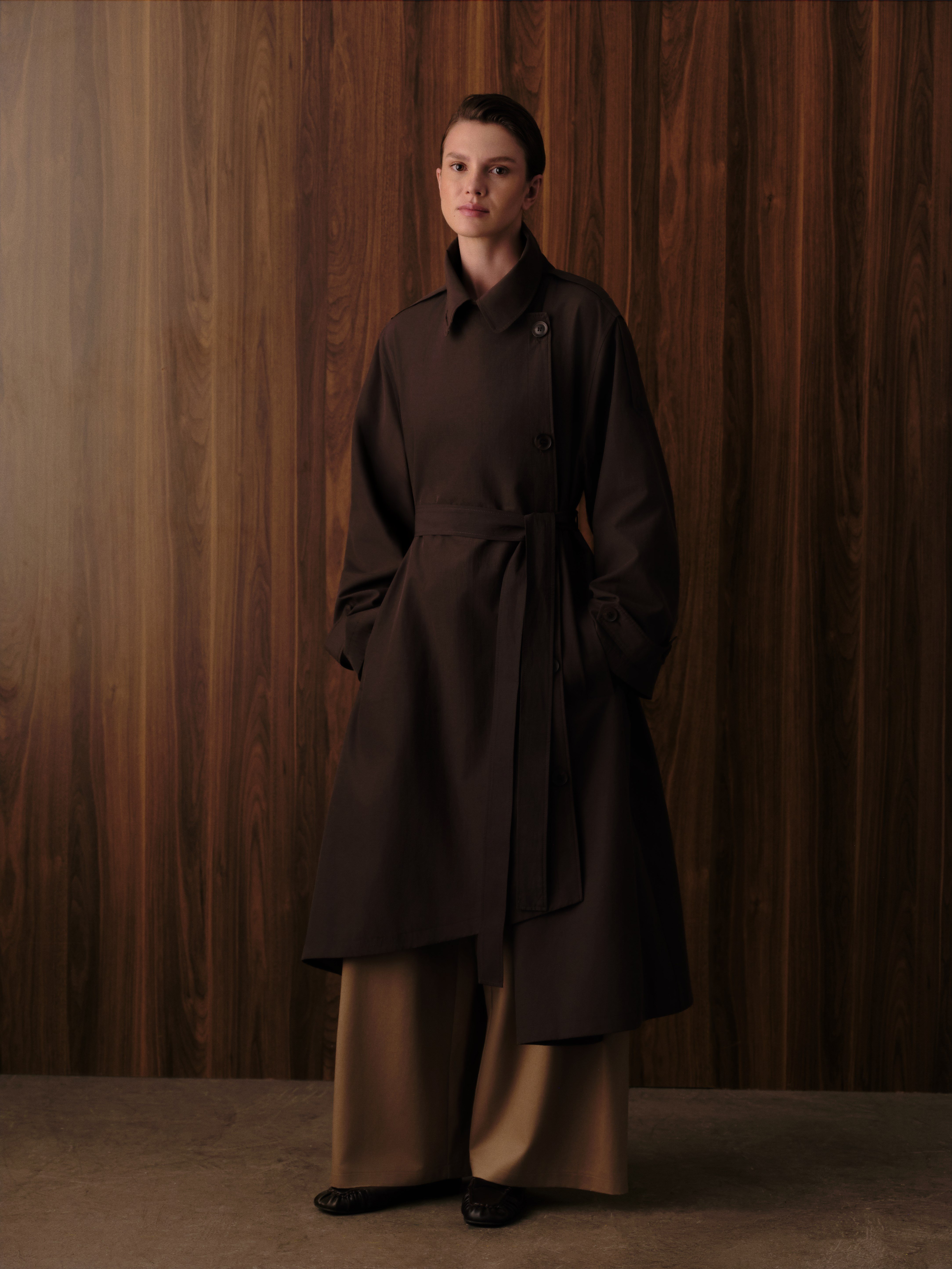 EKOSE DETAY TRENCHCOAT KAHVE