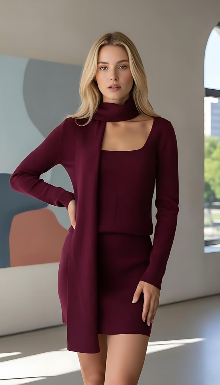 3'LÜ BORDO TRİKO TAKIM