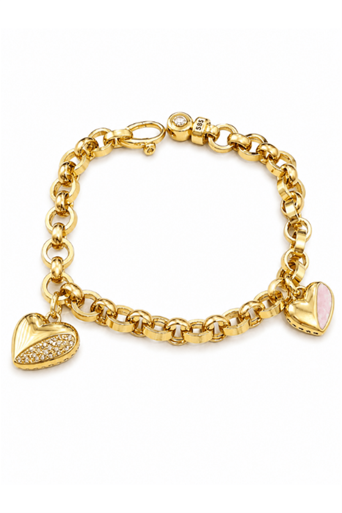 14 Ayar Altın Love&Heart Bileklik