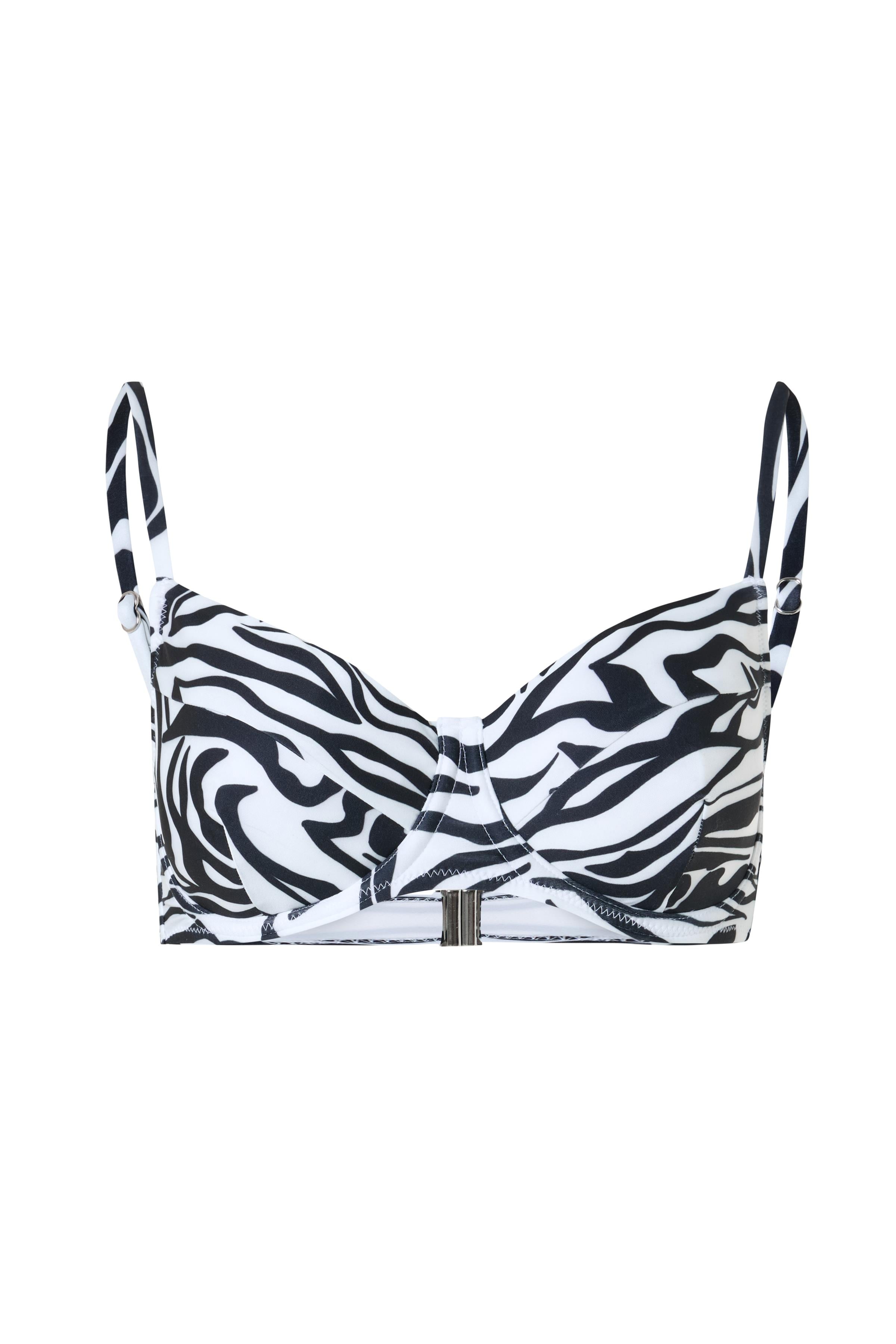 SAVANNA ZEBRA DESENLİ YAN BALENLİ BİKİNİ ÜST
