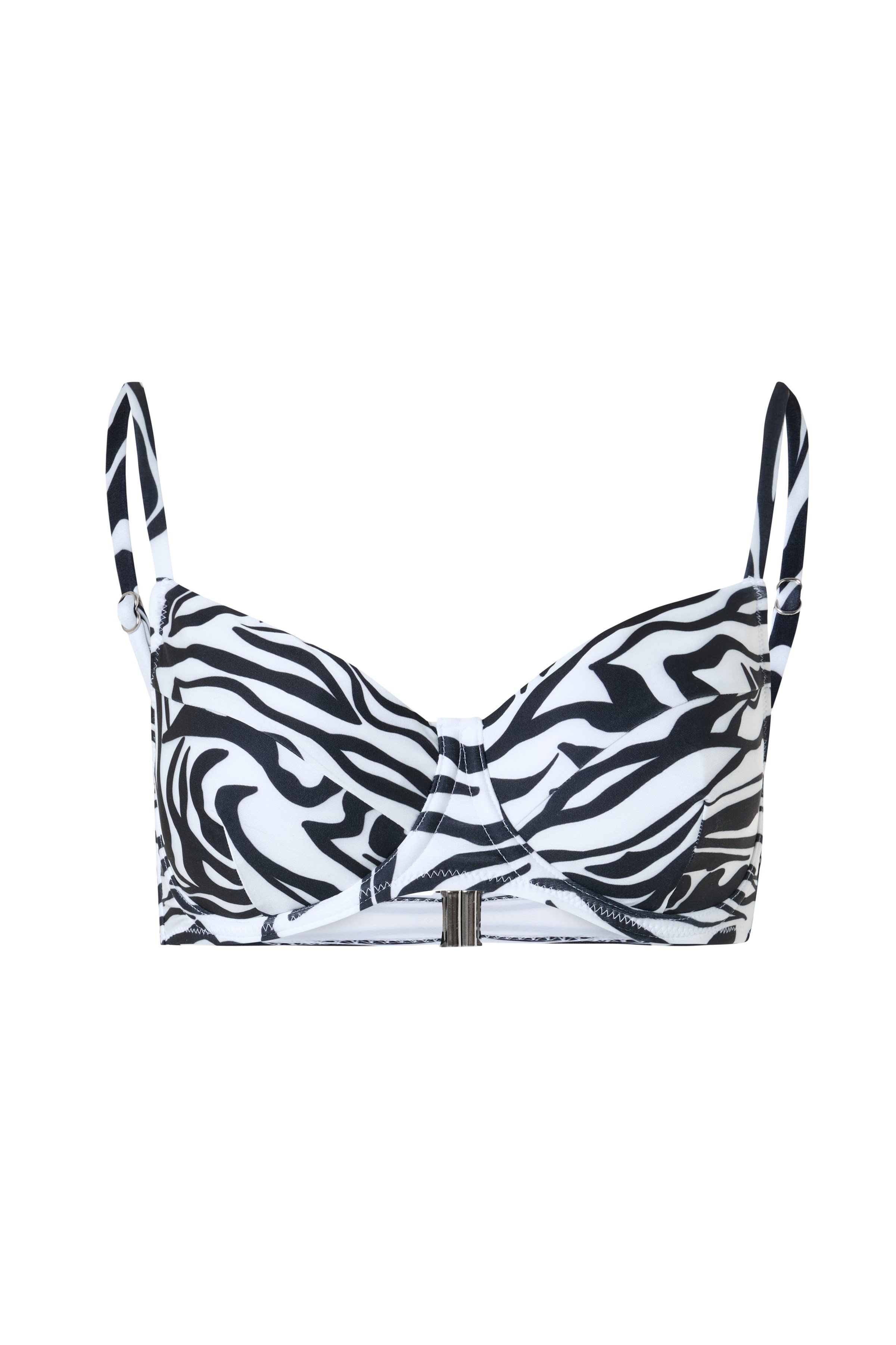 Zebra Desenli Balenli Yüksek Bel Siyah Beyaz Kadın Bikini Takımı – Savanna
