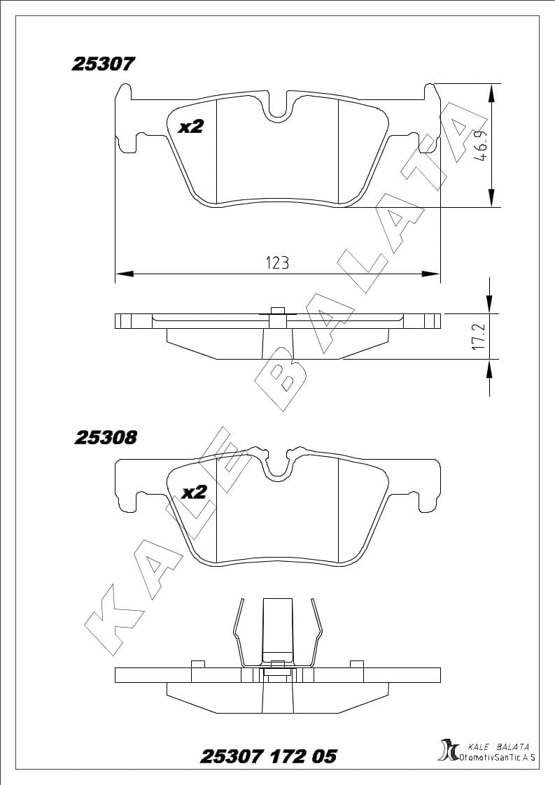 Disk Balata Arka 1 Seri F20 F21 10> 2 Seri F22 F23 F45 F46 F87 14> 3 Seri F30 F31 F34 F35 F80 11> 4 Seri F32 F82 13> Kalebalata 25307 172 05
