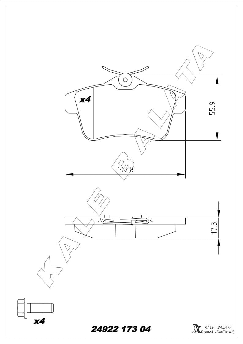 Disk Balata Arka 3008 09>15 308 07>13 5008 09>15 508 10> Rcz 10> C4 Iı 09> Ds4 11>15 Ds5 11>15 Grand Chorekee IV 10> Kalebalata 24922 173 04