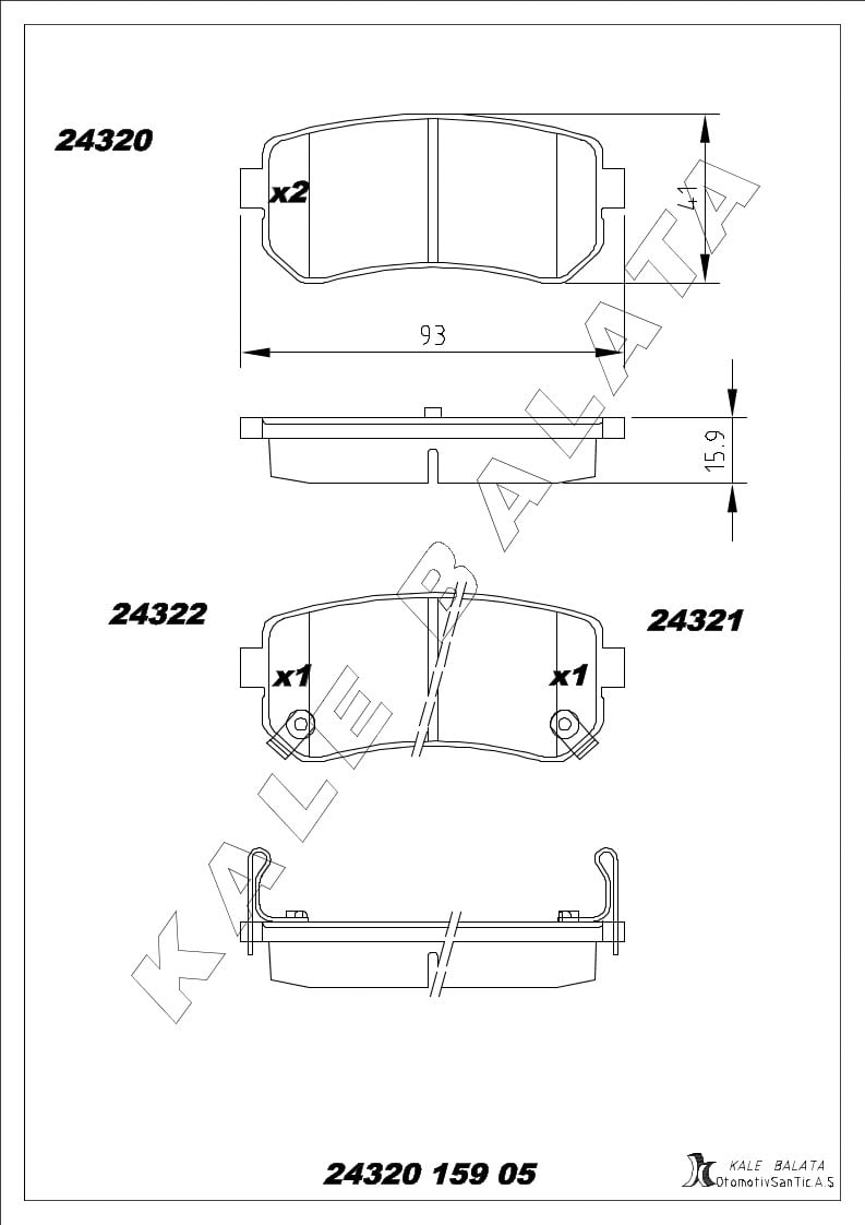 Disk Balata Arka Accent Iıı Era 05>10 İ20 08>14 İ20 14> İ30 07>15 İx35 09> Kona 17> Tuscon 04>10 Tuscon 15> Sportage 09>15 Kalebalata 24320 159 05