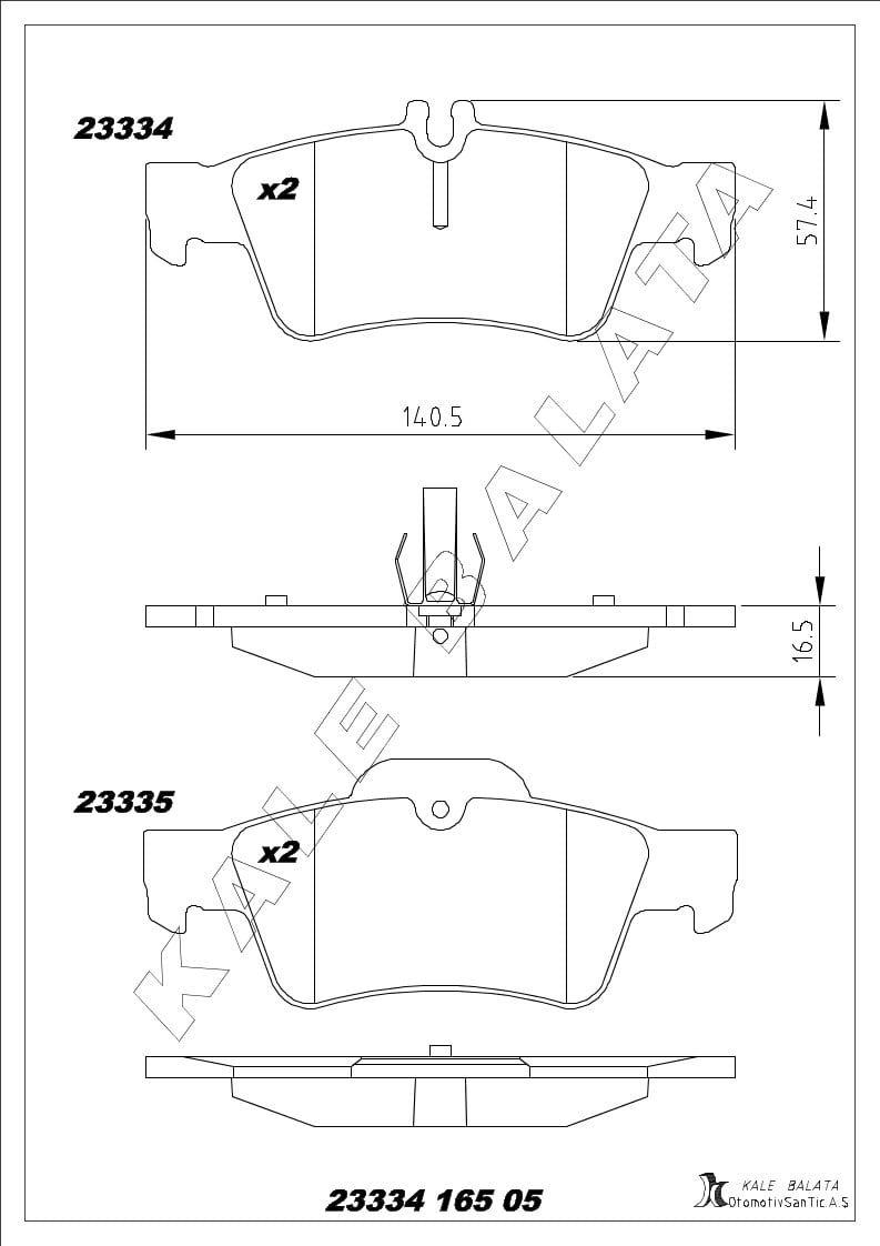 Disk Balata Arka Cls Seri C218 11> C219 04>11 X218 12> E Seri S212 W211 W212 Kalebalata 23334 165 05