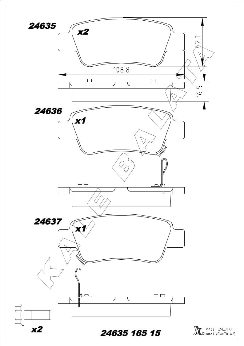 Disk Balata Arka Crv Iıı 06>12 Cvr IV 12> Kalebalata 24635 165 15
