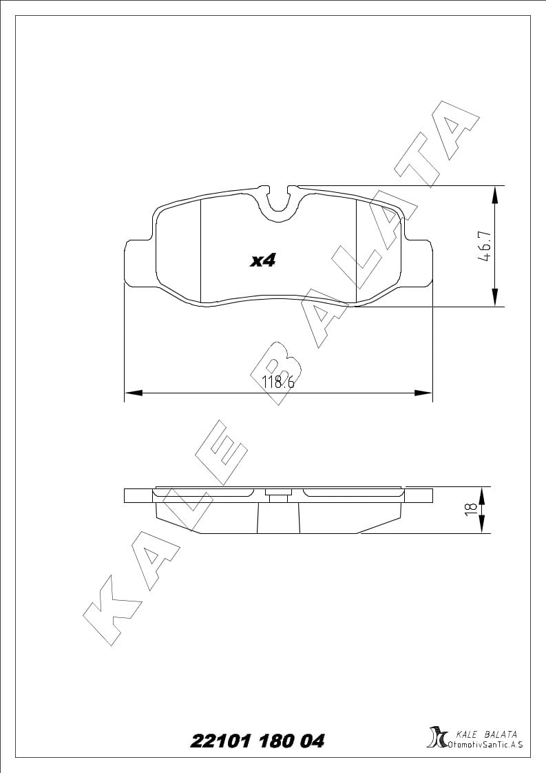 Disk Balata Arka Disk Balata Arka Vito (W447) 14> V Serisi (W447) 03>14 Kalebalata 22101 180 04
