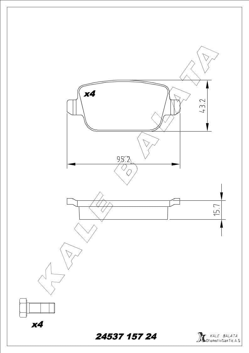 Disk Balata Arka Focus Iı 04>12 Kuga I 08>12 Mondeo IV 07>14 S Max Galaxy 06>14 S80 V70 Xc70 06>Freelander 06>14 Kalebalata 24537 157 24