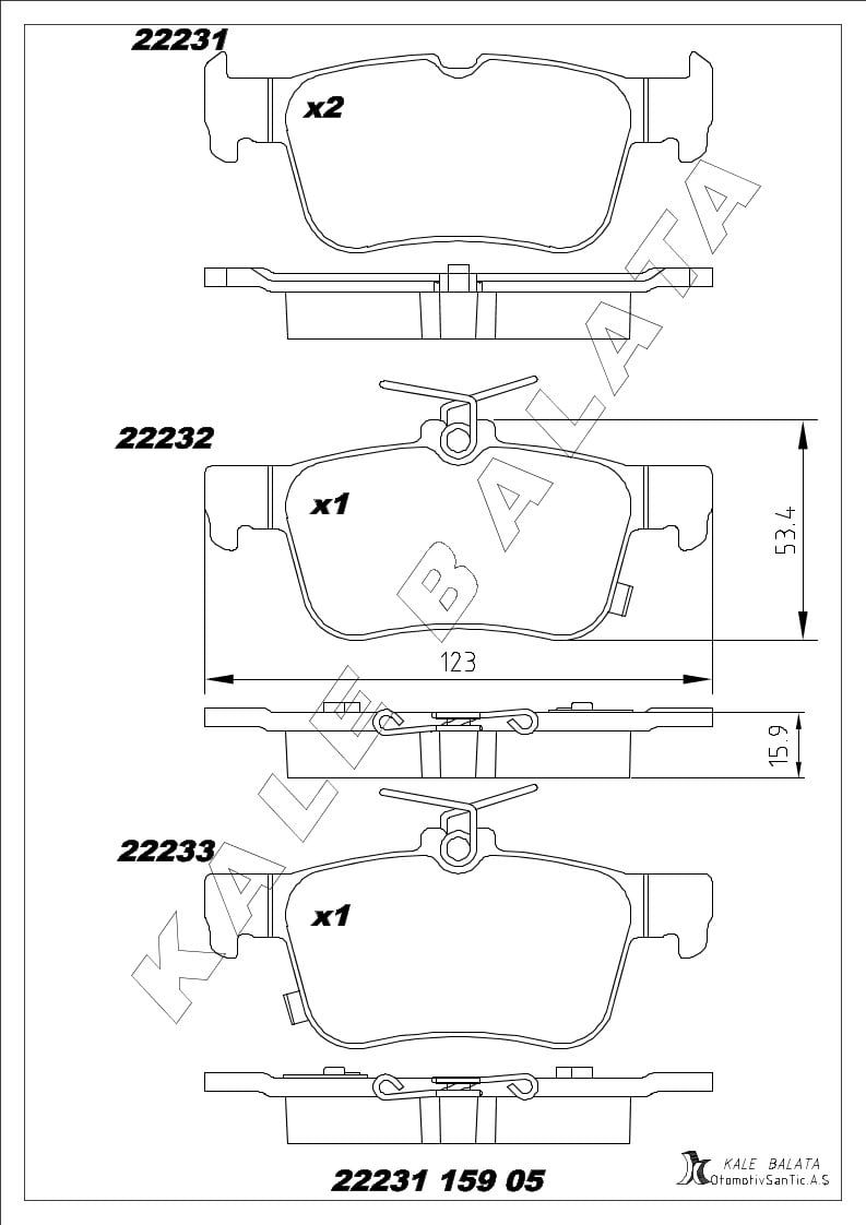Disk Balata Arka Ford Usa Edge 06>10 Galaxy 15> Mondeo V 14> Smax 15> Superb 15> CıVıC X 15> Kalebalata 22231 159 05