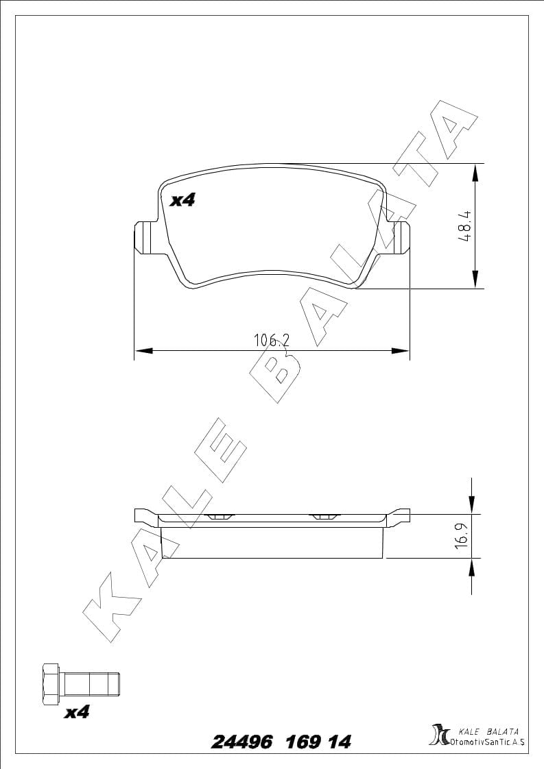 Disk Balata Arka Smax S80 Galaxy Free Lander 06>14 S60 Iı V60 Iı 10> V70 Iı Iıı 00> Xc60 08> Xc70 Cross Country 97>07 Xc70 Iı 07> Range Kalebalata 24496 169 14