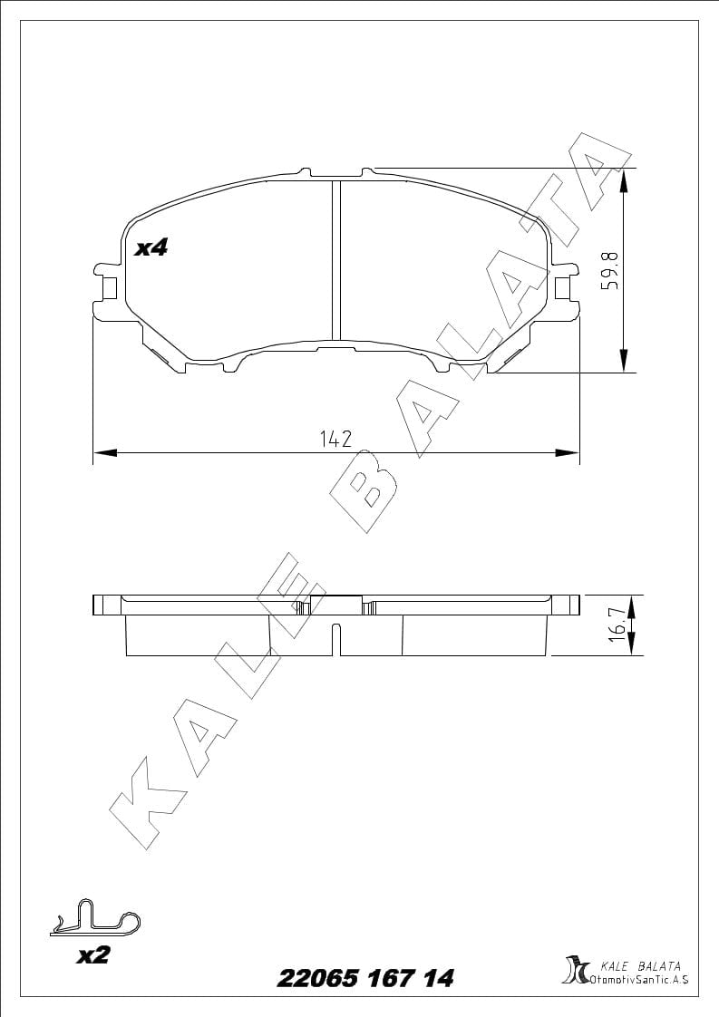 Disk Balata Ön 16.10Mm Kalınlık Kadjar 15> Megane Gt 15> Talısman 13> Qashqaı Iı 13> X Traıl 13> Kalebalata 22065 167 14