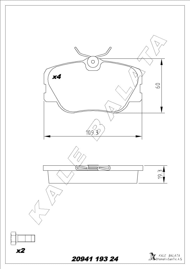 Disk Balata Ön 190 W201 82>93 A124 C124 S124 93>98 W124 93>95 W126 79>91 Kalebalata 20941 193 24