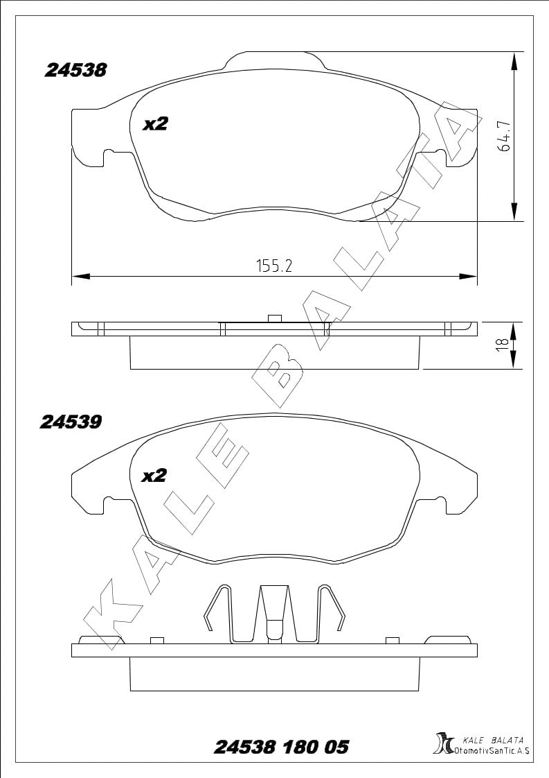 Disk Balata Ön 5008 09>15 Partner Berlingo 08> C4 Grand Pıcasso 06>13 C4 Iı 09> Ds4 11>15 Ds5 11>15 Kalebalata 24538 180 05