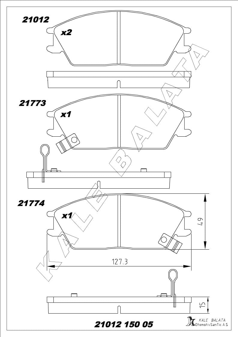 Disk Balata Ön Accent 94>05 Excel 89>95 Getz 02>10 Pony 74>95 X Coupe 90>96 Kalebalata 21012 150 05