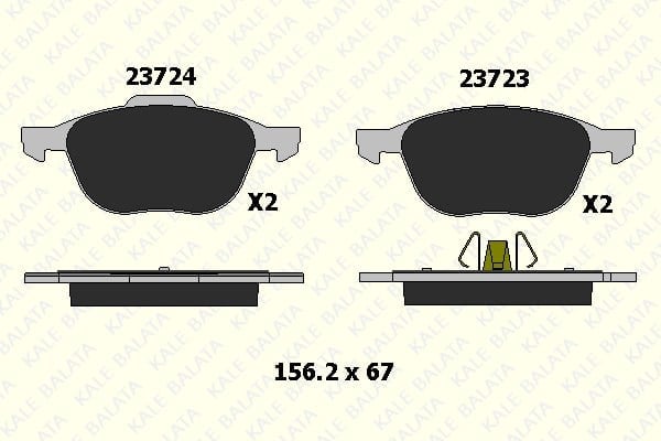 Disk Balata Ön Arkası Şimli C Max 07> Focus 04> Kuga 08>12 Mazda 3 09>13 Mazda 5 05> C30 C70 06>13 S40 04>12 V40 12> V50 04>12 Kalebalata 23723 182 15