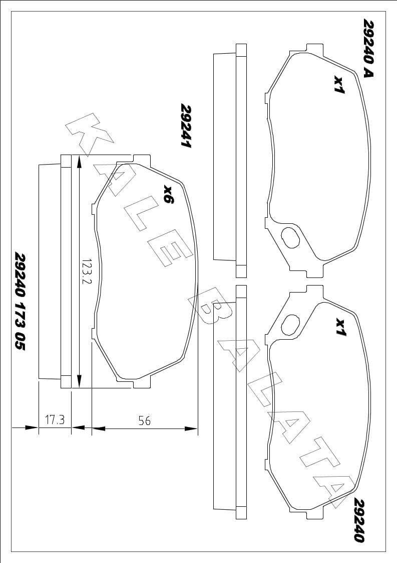 Disk Balata Ön Çift Kaliper (Kutuda 8 Adet) Canter Fe711 07>10 Canter Fe839 07>13 Kalebalata 29240 173 05