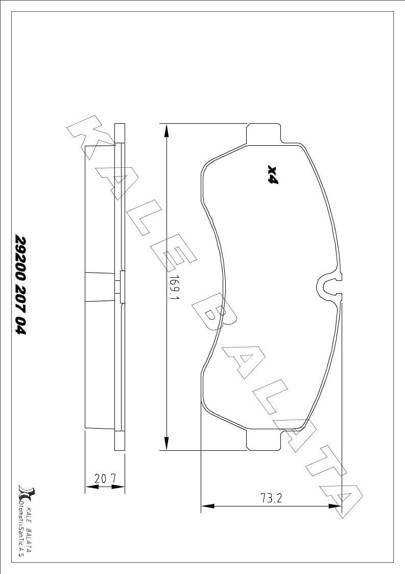 Disk Balata Ön Çift Teker 5 Tonluk Crafter 06>16 Sprınter 06>16 Kalebalata 29200 207 04