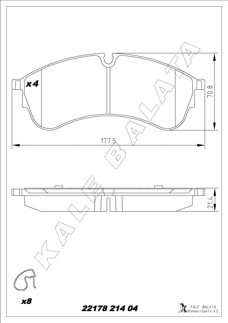 Disk Balata Ön Çift Teker Crafter 16> Man Tge 16> Kalebalata 22178 214 04