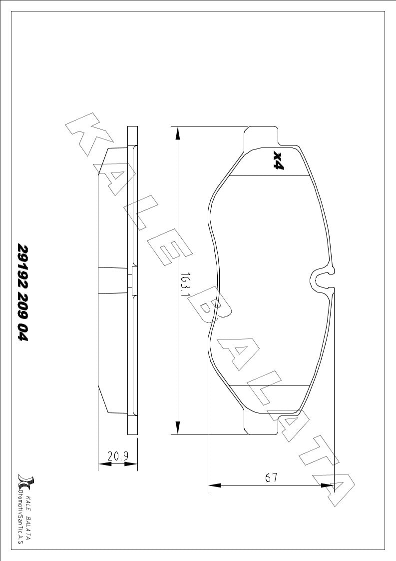 Disk Balata Ön Crafter 06>16 Sprınter 06>16 Vıano 03> Vıto 03>14 Kalebalata 29192 209 04