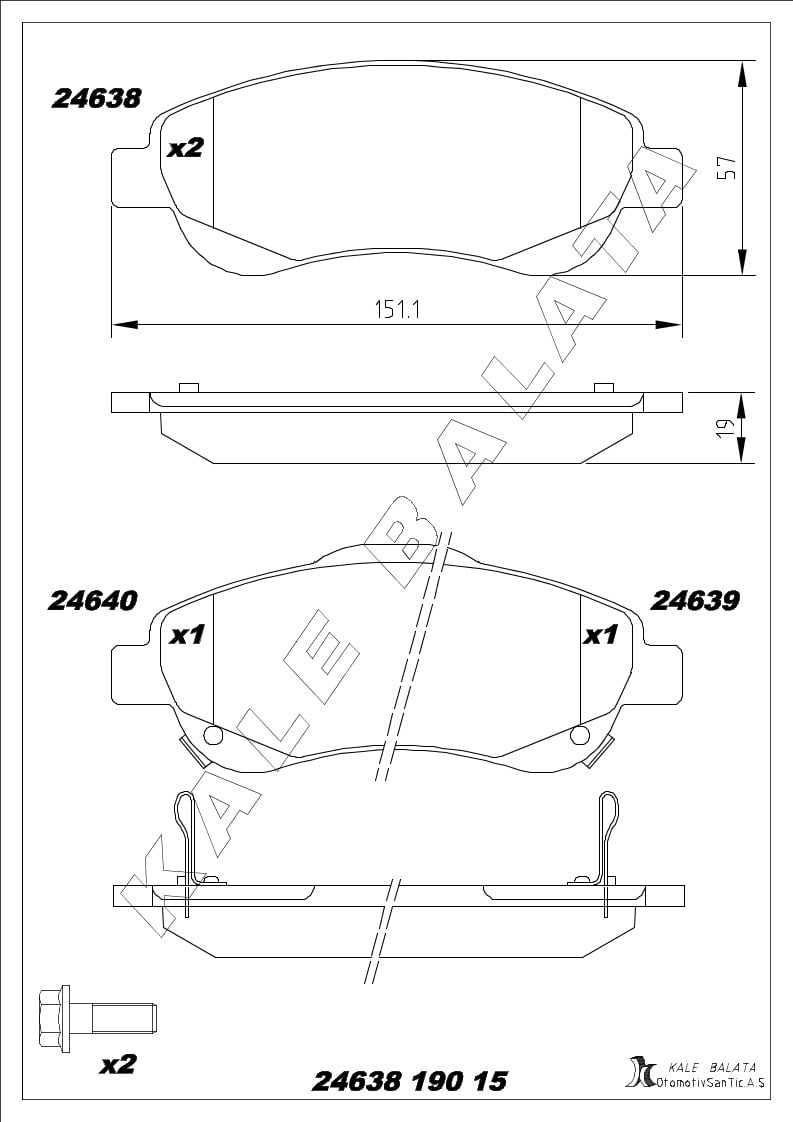 Disk Balata Ön Crv Iıı 06>12 Crv IV 12> Kalebalata 24638 190 15