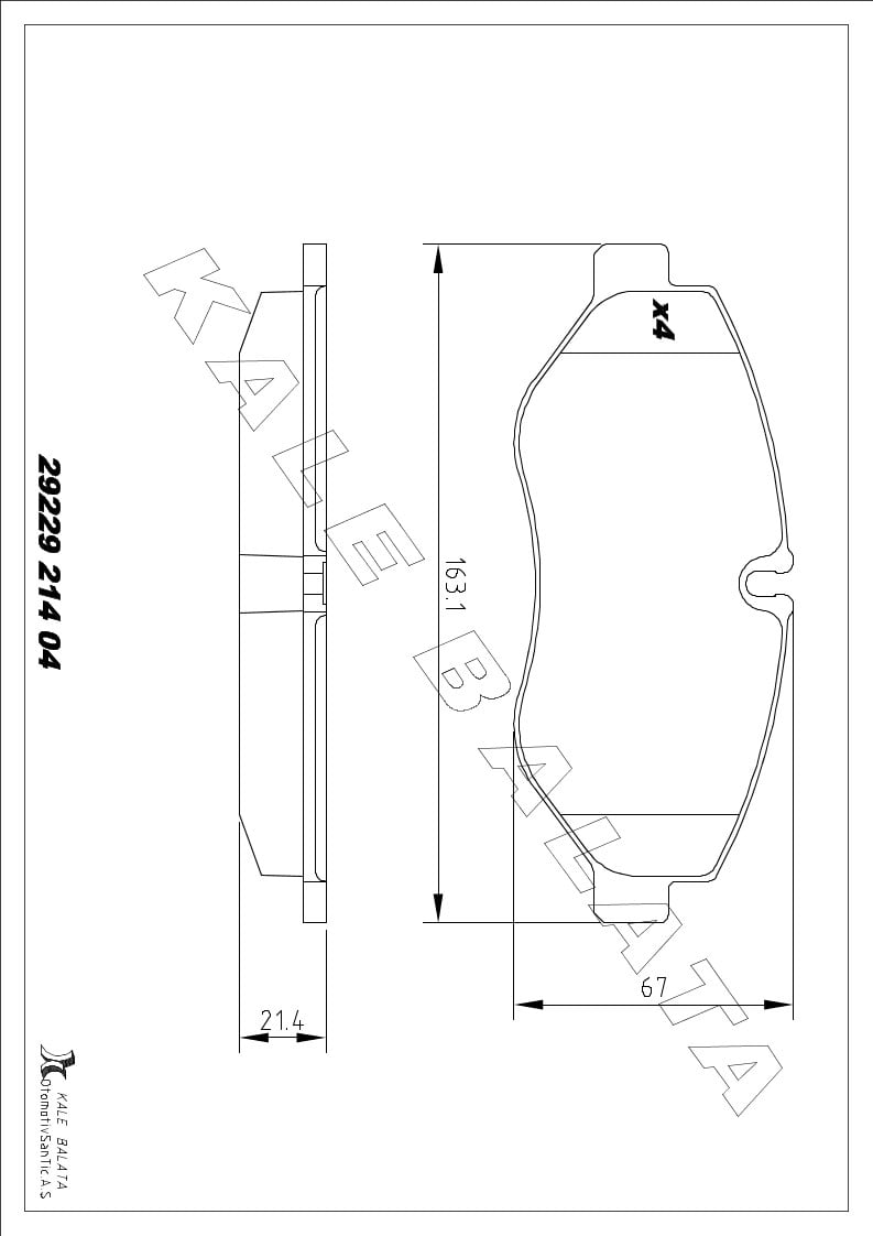 Disk Balata Ön Daıly IV 06>11 Daıly V 11>14 Kalebalata 29229 214 04