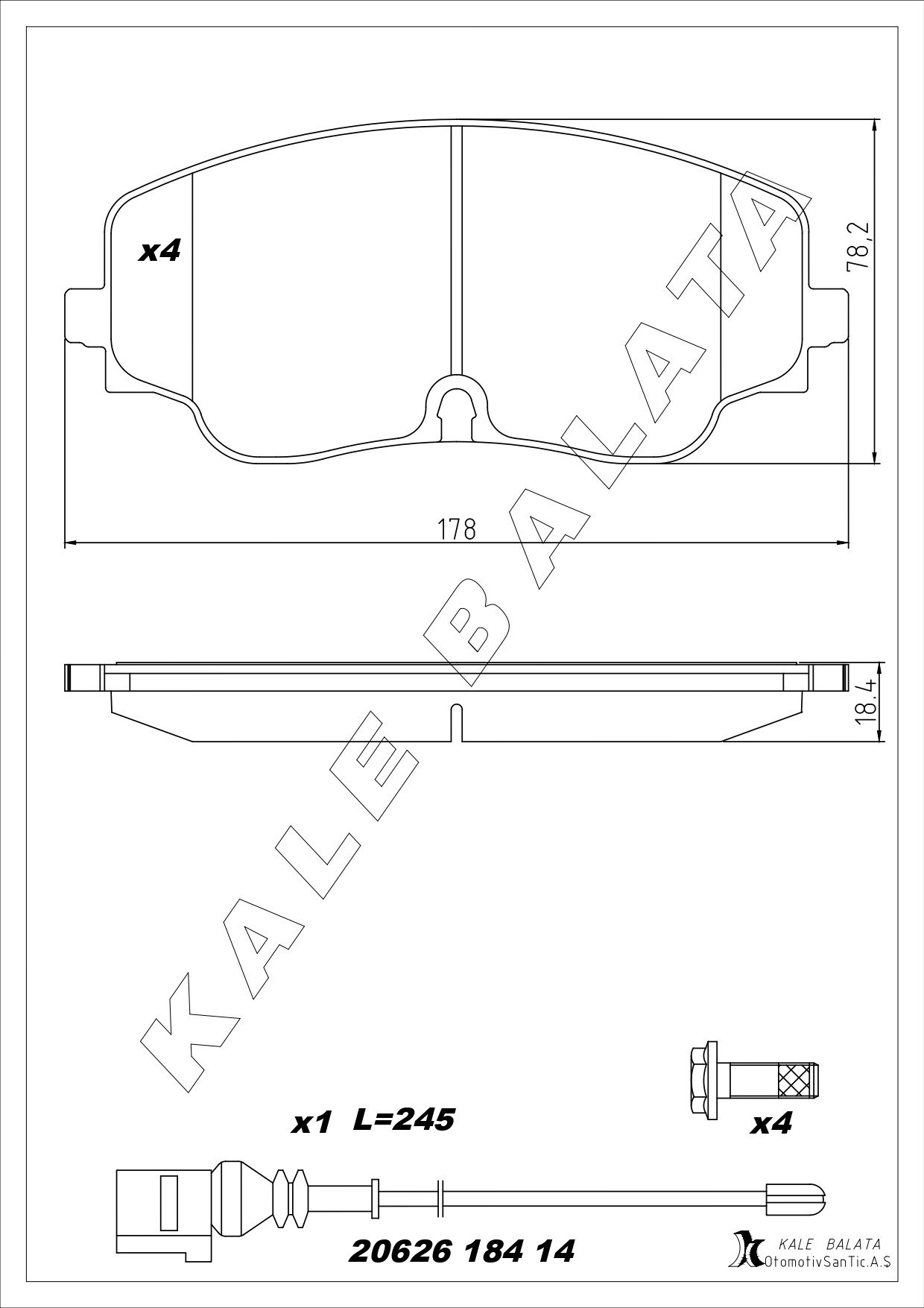 Disk Balata Ön Golf Vııı 19> Tiguan 16> A3 20> Arteon 16> Kalebalata 20626 184 14