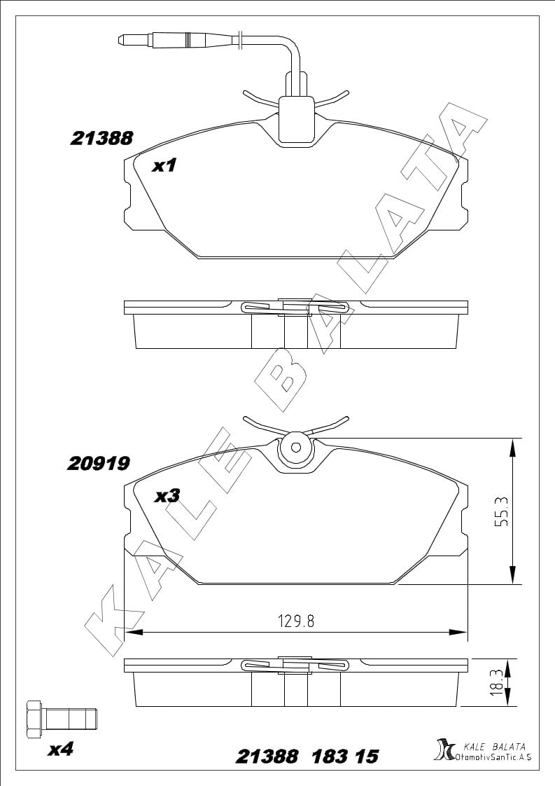 Disk Balata Ön Laguna 93>02 Megane 96>03 Safrane 92>00 Scenıc 99>03 Kalebalata 21388 183 15