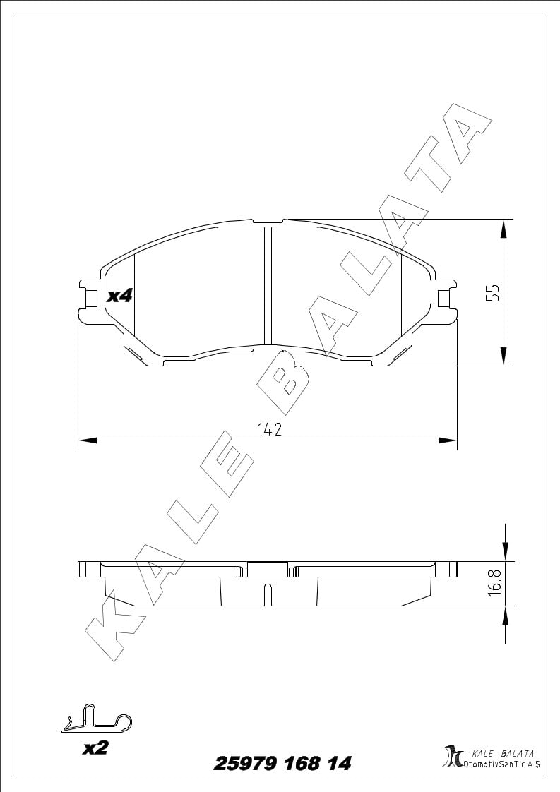 Disk Balata Ön Sx4 S Cross 13> Vıtara 15> Kalebalata 25979 168 14