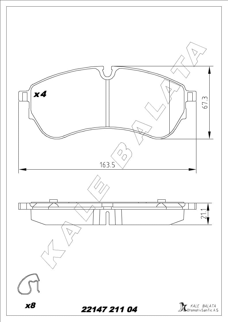Disk Balata Ön Tek Teker Crafter 16> Tek Teker Man Tge 16>Çift Teker Arka Crafter 16> Kalebalata 22147 211 04