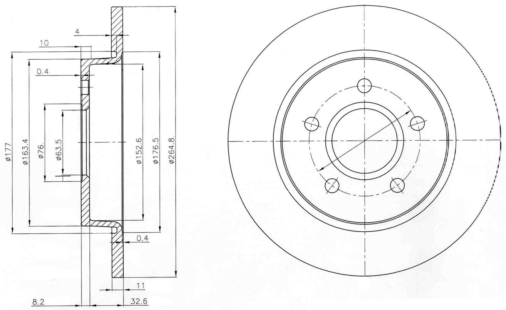 Fren Disk Arka Düz (265Mm) 15 16 Jant C Max 07>10 Focus Iı 04>12 Delphı BG3896