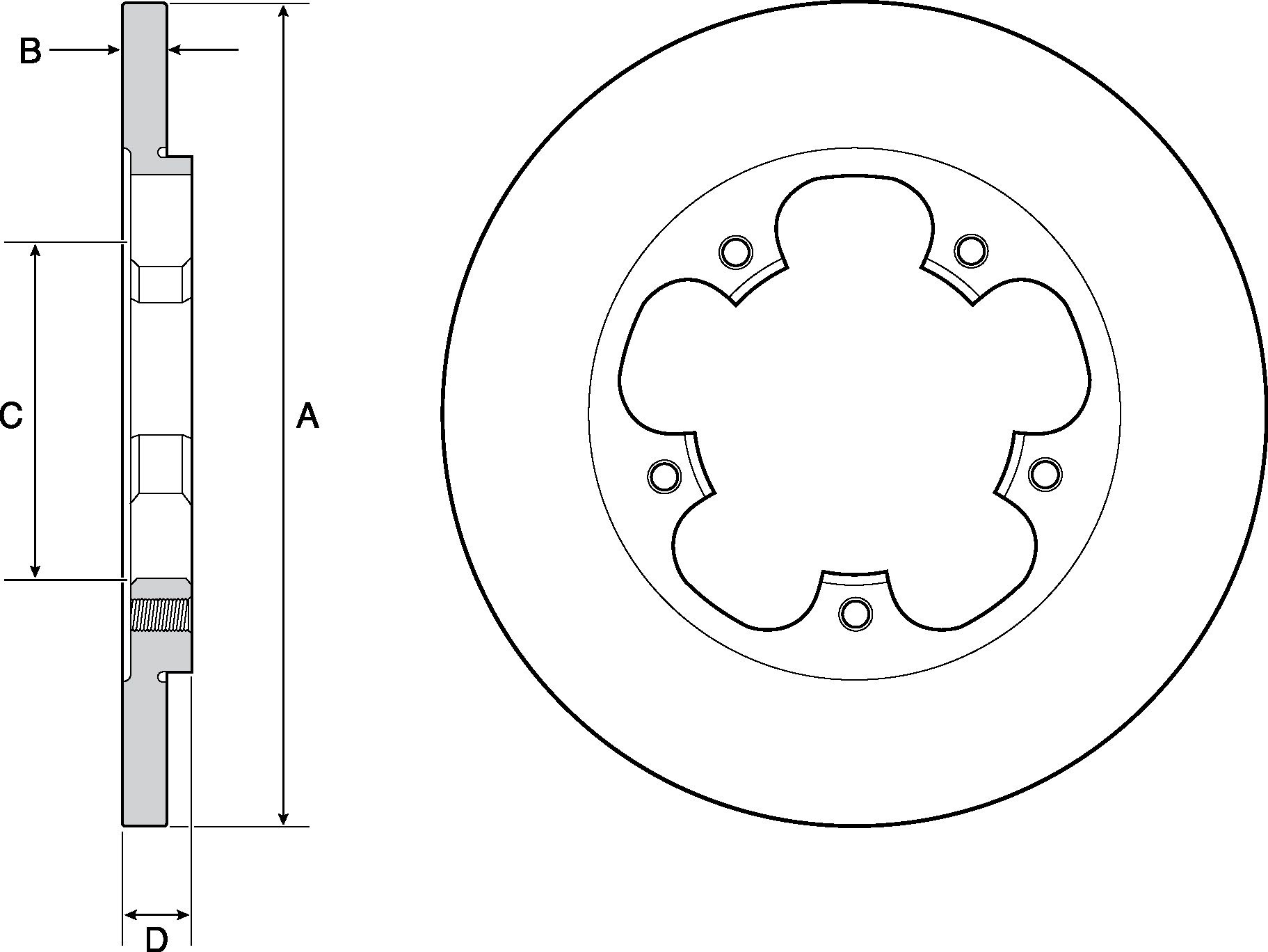 Fren Disk Arka Düz (308Mm) Abs Li Tek Teker Transit V.362 V.363 13> Delphı BG4681C