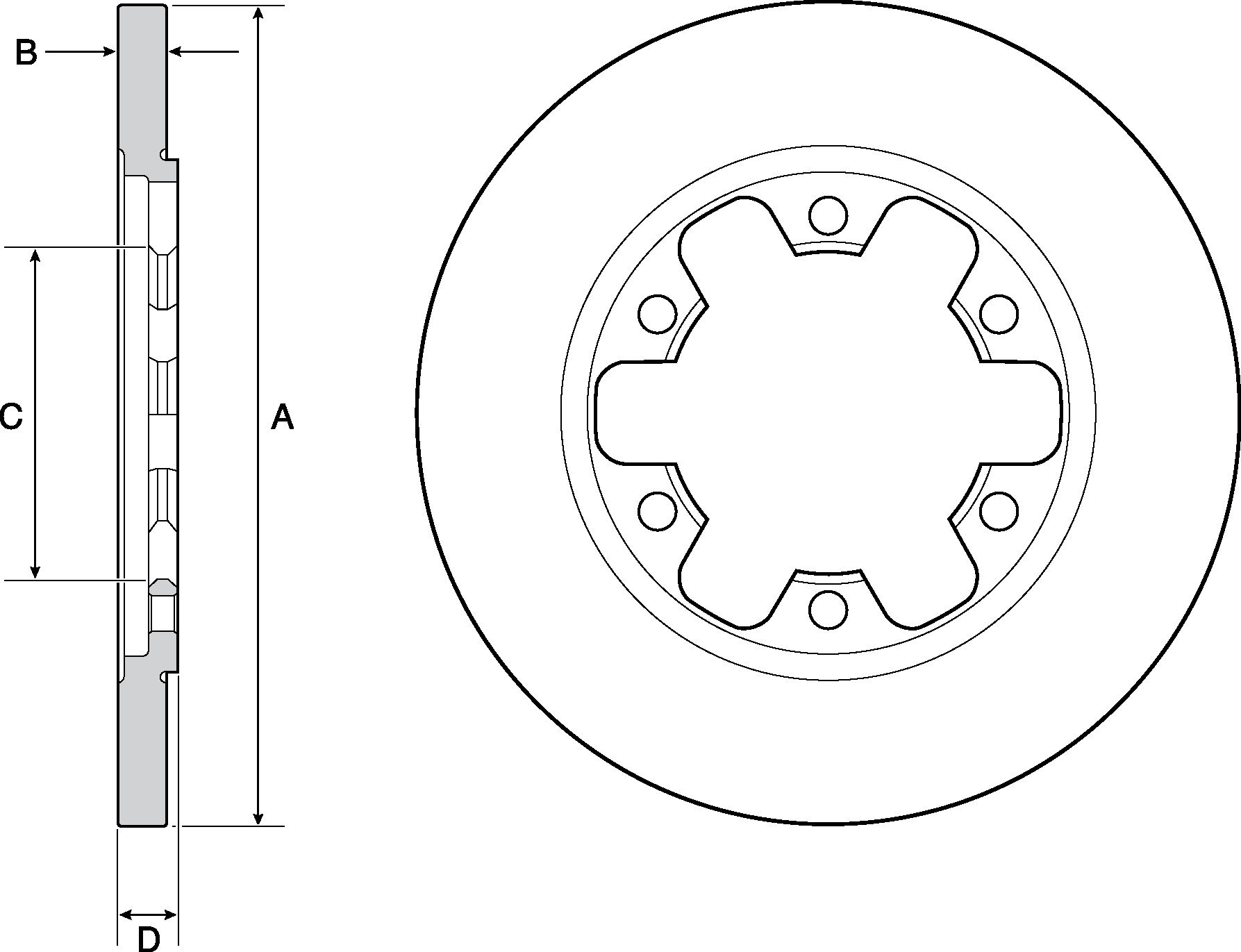 Fren Disk Arka Düz (308Mm) Çift Teker Boyalı Transit V363 12> Delphı BG4680C