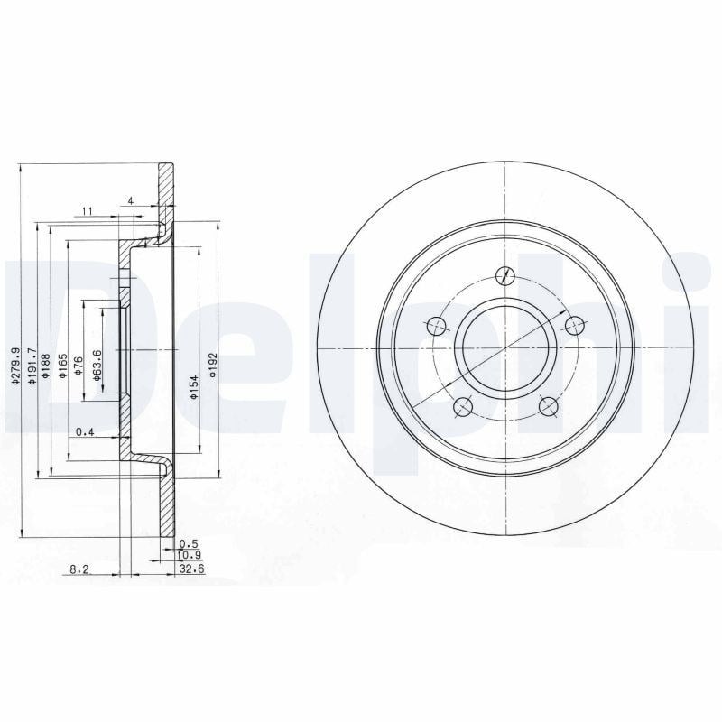 Fren Disk Arka Focus C Max S40 V40 04> Kaplamalı Delphı BG3897C
