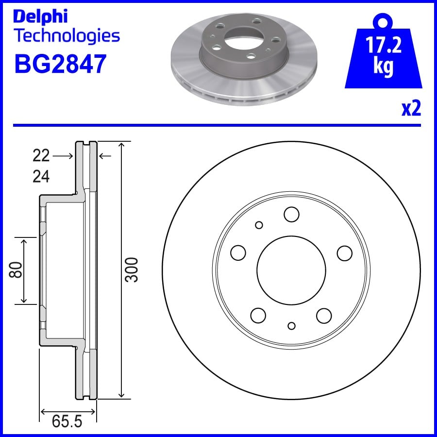 Fren Disk Ön Havalı (300Mm) Boxer Jumper Ducato I Iı Iıı 94>10 Delphı BG2847
