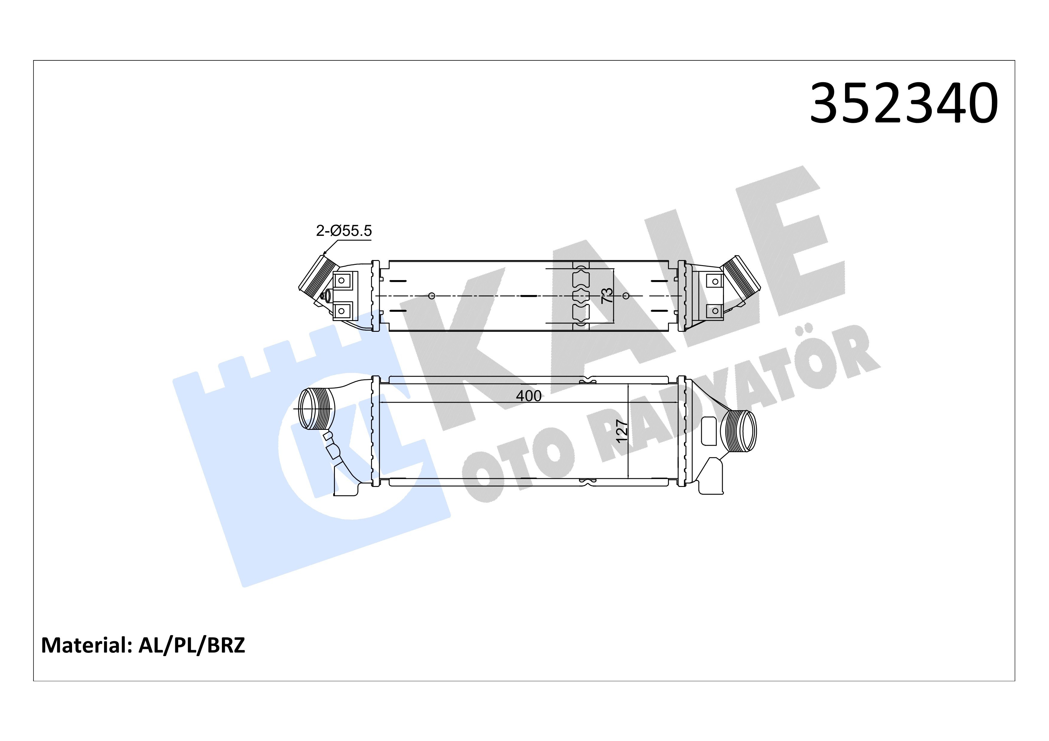 İntercooler (Ö.Çeker) Transit V.184 85Ps 00>06 Kale 352340