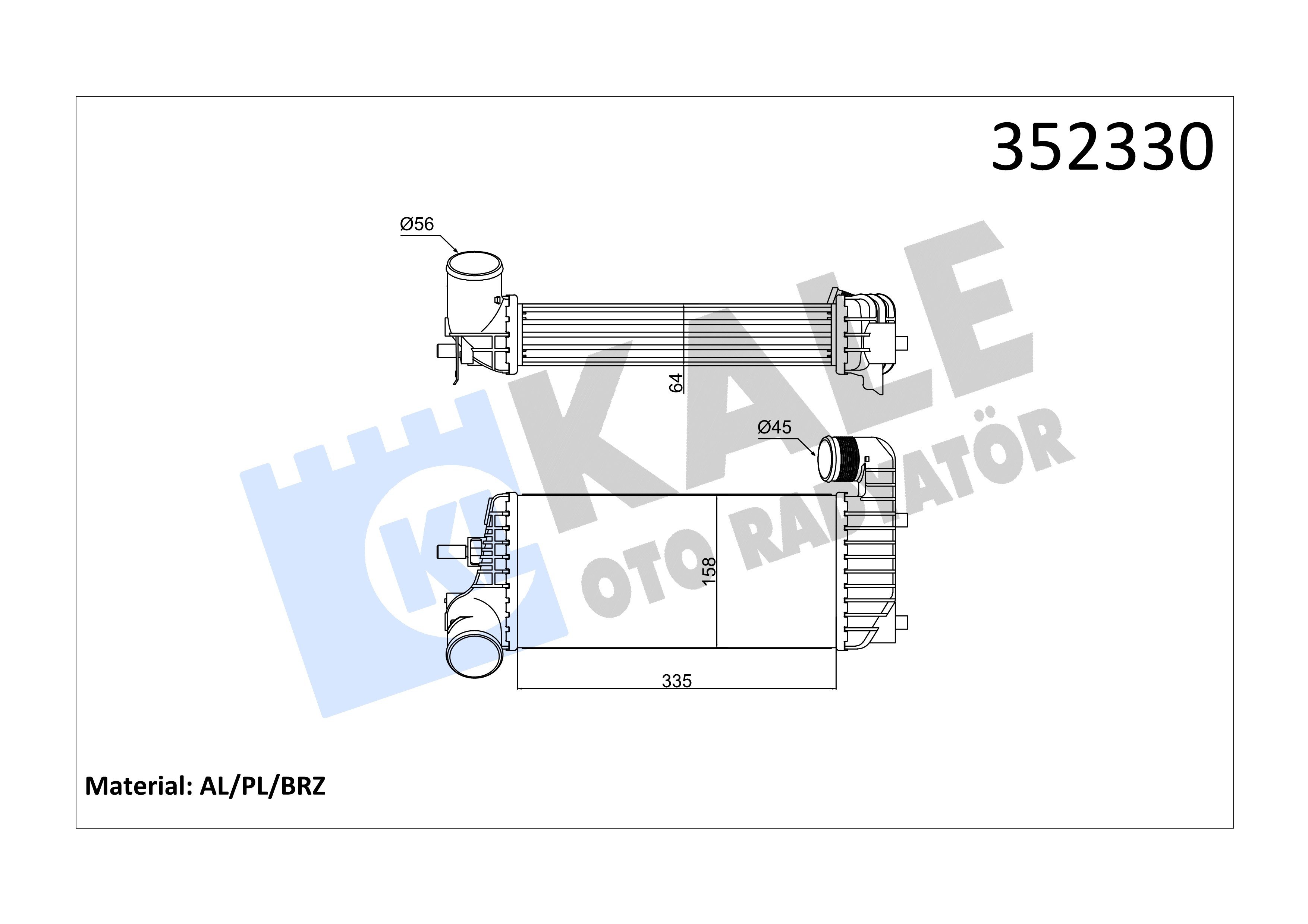 İntercooler Radyatörü Focus 1.6Tdci 12> Kale 352330