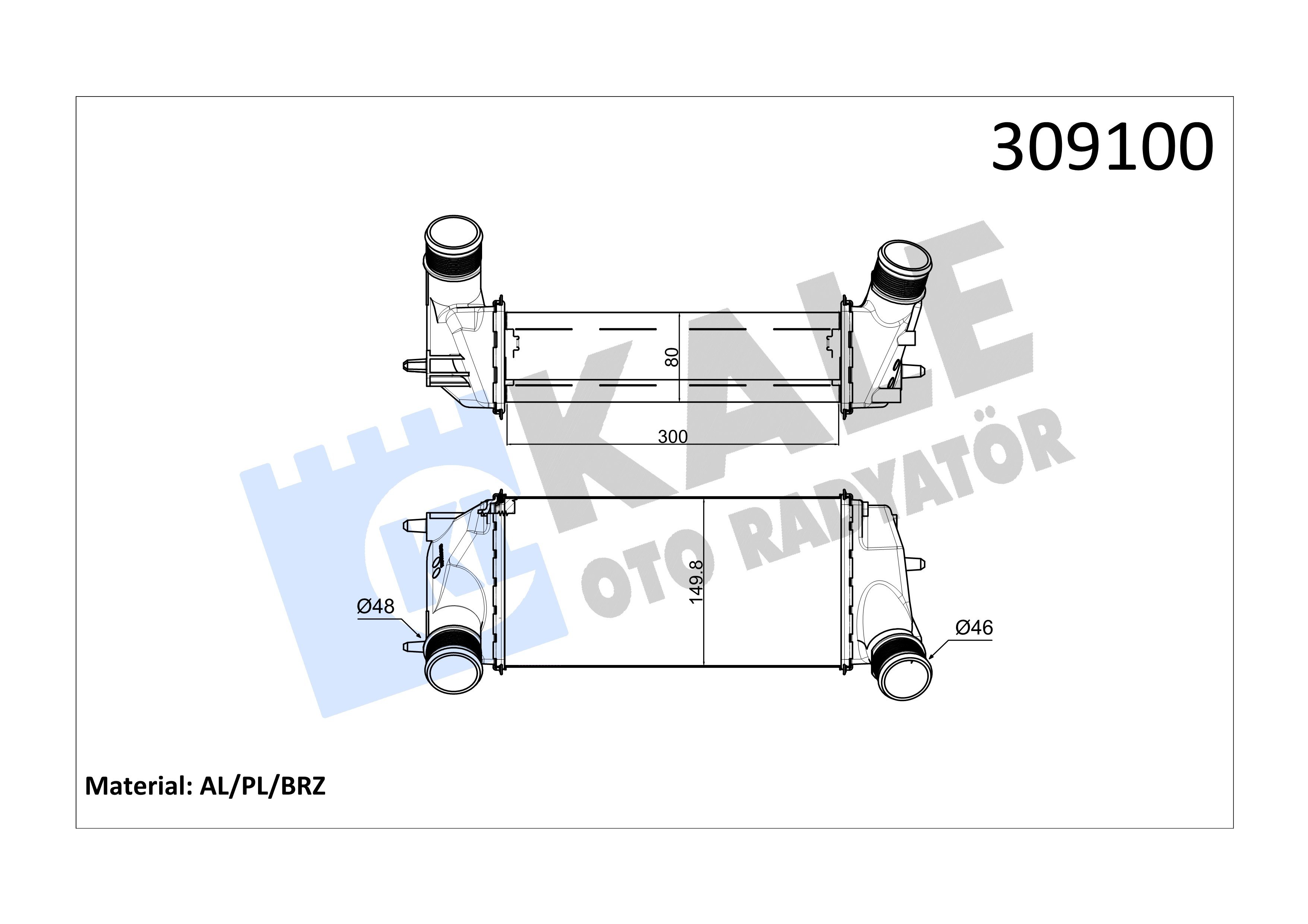 İntercooler Transit B460 Courıer 1.0 Ecoboost 12> Kale 020CAC130