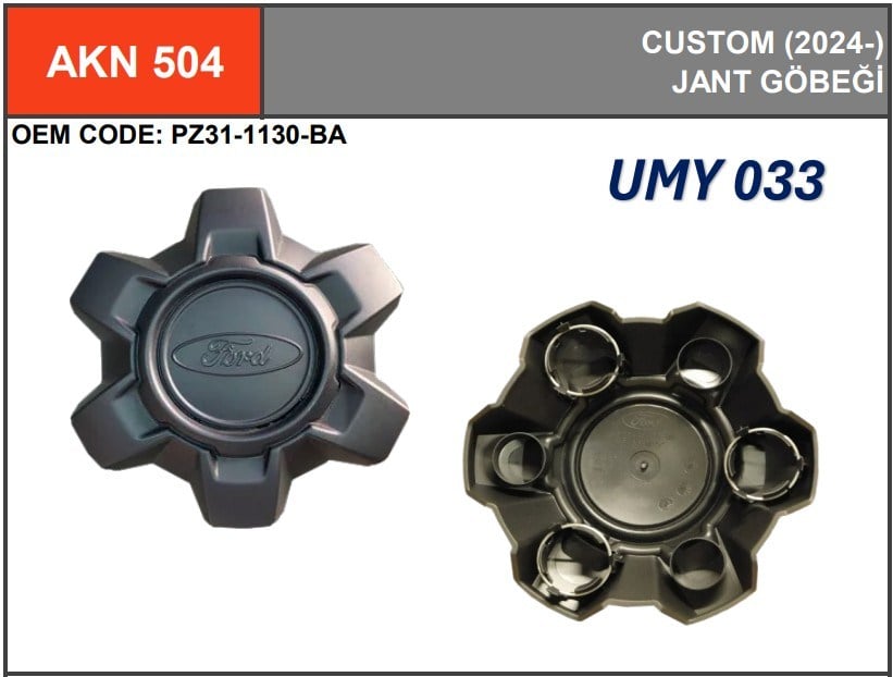 Jant Göbeği Transit Custom V710 23> Abanoz Siyah Umay AKN 504