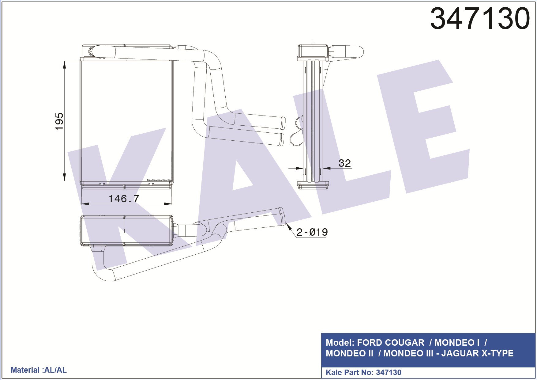 Kalorifer Radyatörü Mondeo Bm 96> Kale 347130