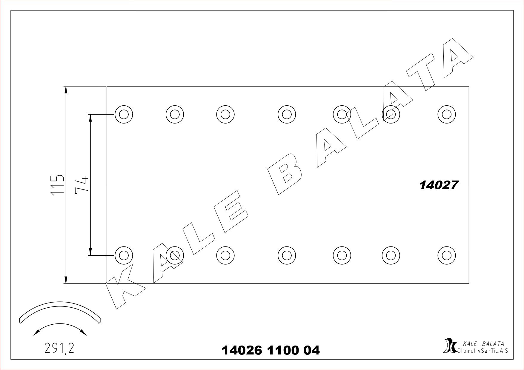 Kampana Balata Arka (4 Adet) Hino Kamyonet Fb110 91>04 Fb112 91>04 Kalebalata 14027 1100 04