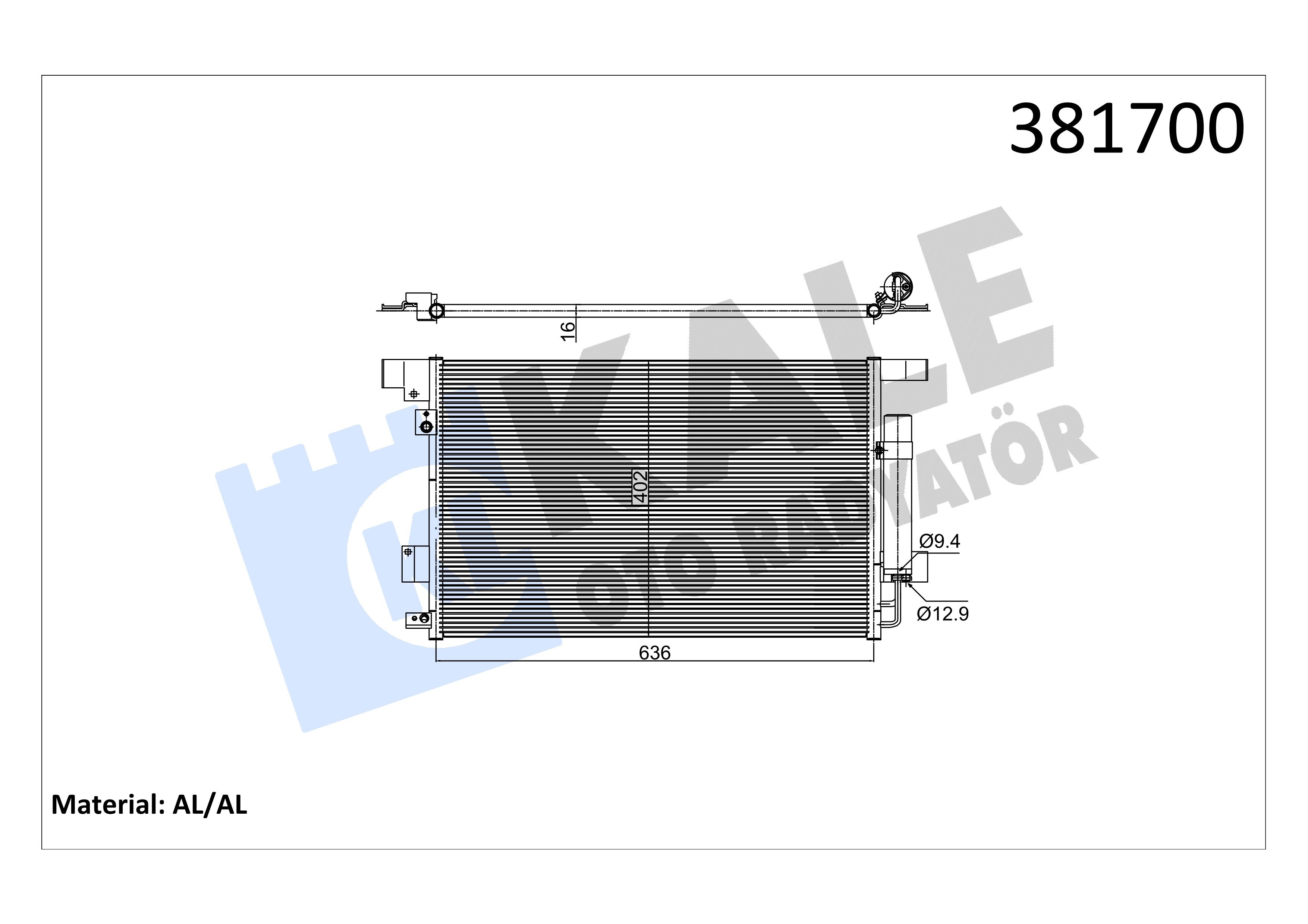 Klima Kondenseri P4007 P4008 C4 Aircross C Crosser (637X429x16) Kale 381700