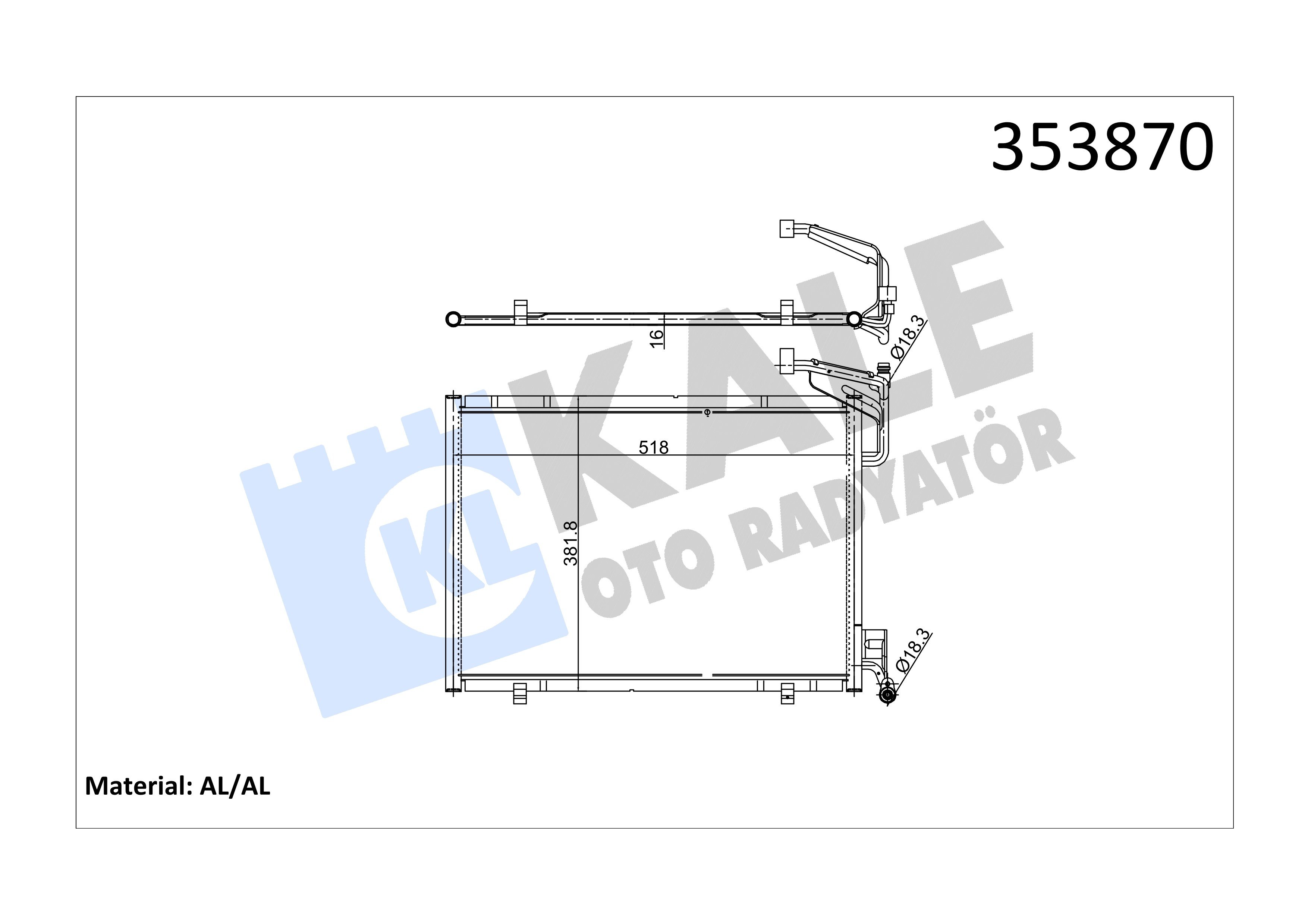 Klıma Radyatörü B.Max Courıer Fiesta 1.5D 13> Duratorq 1.0 Ecoboost Kale 353870