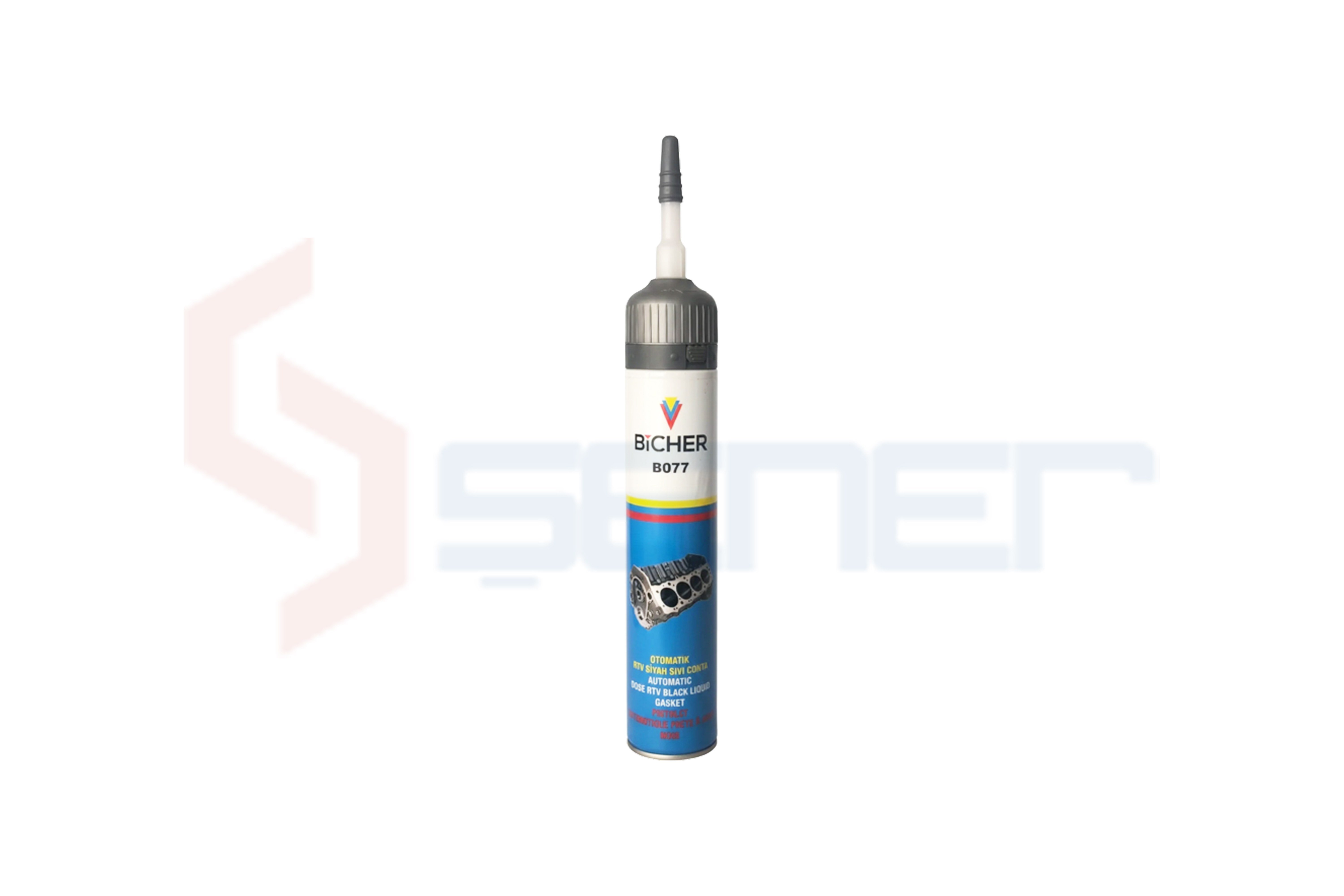 Otomatik Rtv Sıvı Conta Siyah 200 ML Yüksek Isı Maruz Kalan Yerde Kullanılacak Koli Adedi = 12 /  Brüt Gr = 320 Gr /  Net Gr = 220 Gr Bıcher B077