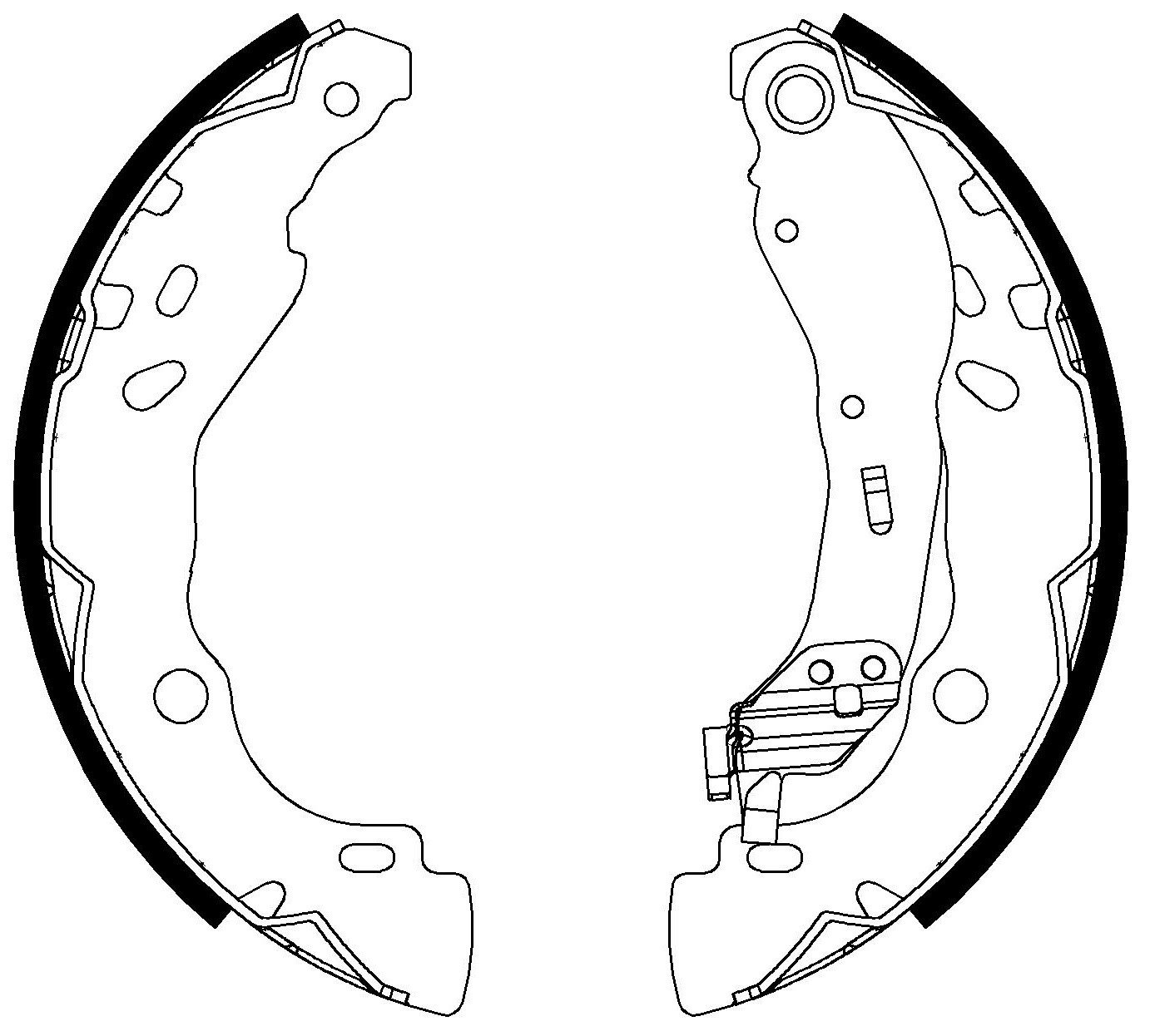 Pabuçlu Balata Arka (203.2X39mm) Orjinal Kilit Mekanizmalı Peugeot 301 12> Cıtroen C Elysee 14> Recover 18166