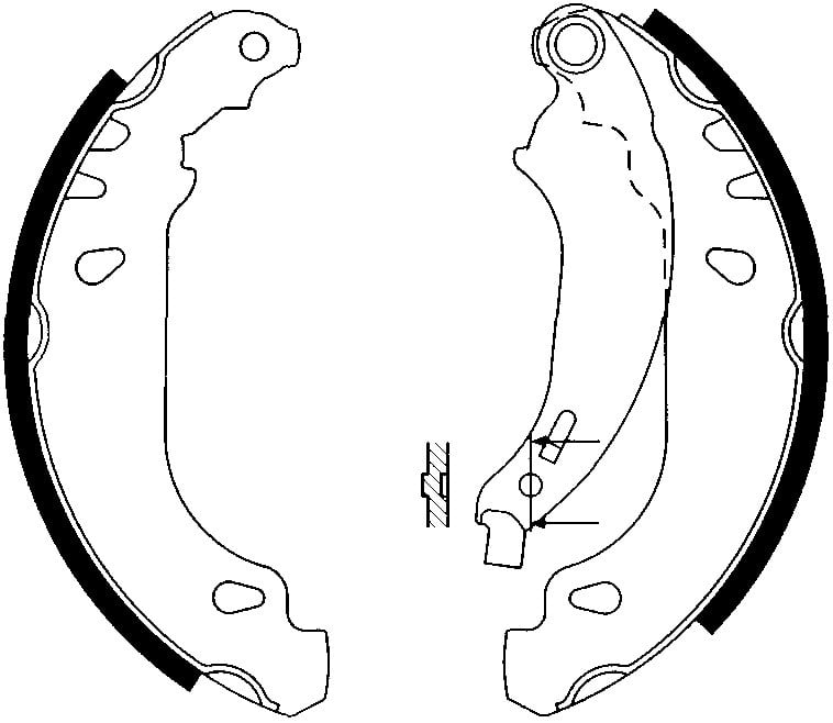 Pabuçlu Balata Arka+1 MM Kalın (180X42mm) Symbol 98>13 Logan 04>10 Sandero 08>12 Recover 18062F