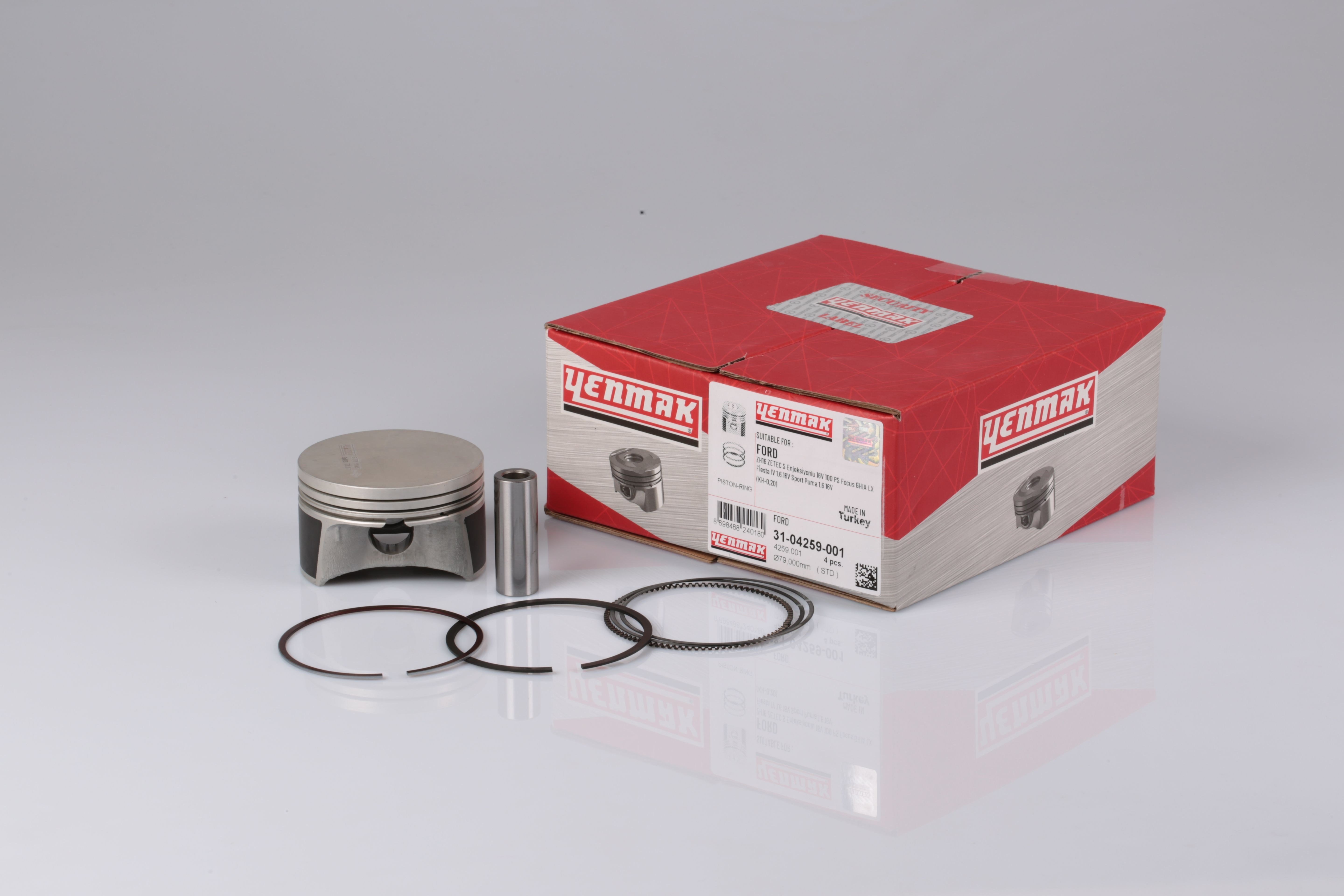 Piston Segman Farklı Focus 1.6 Zetec 98>04 Yenmak 31-04259-001