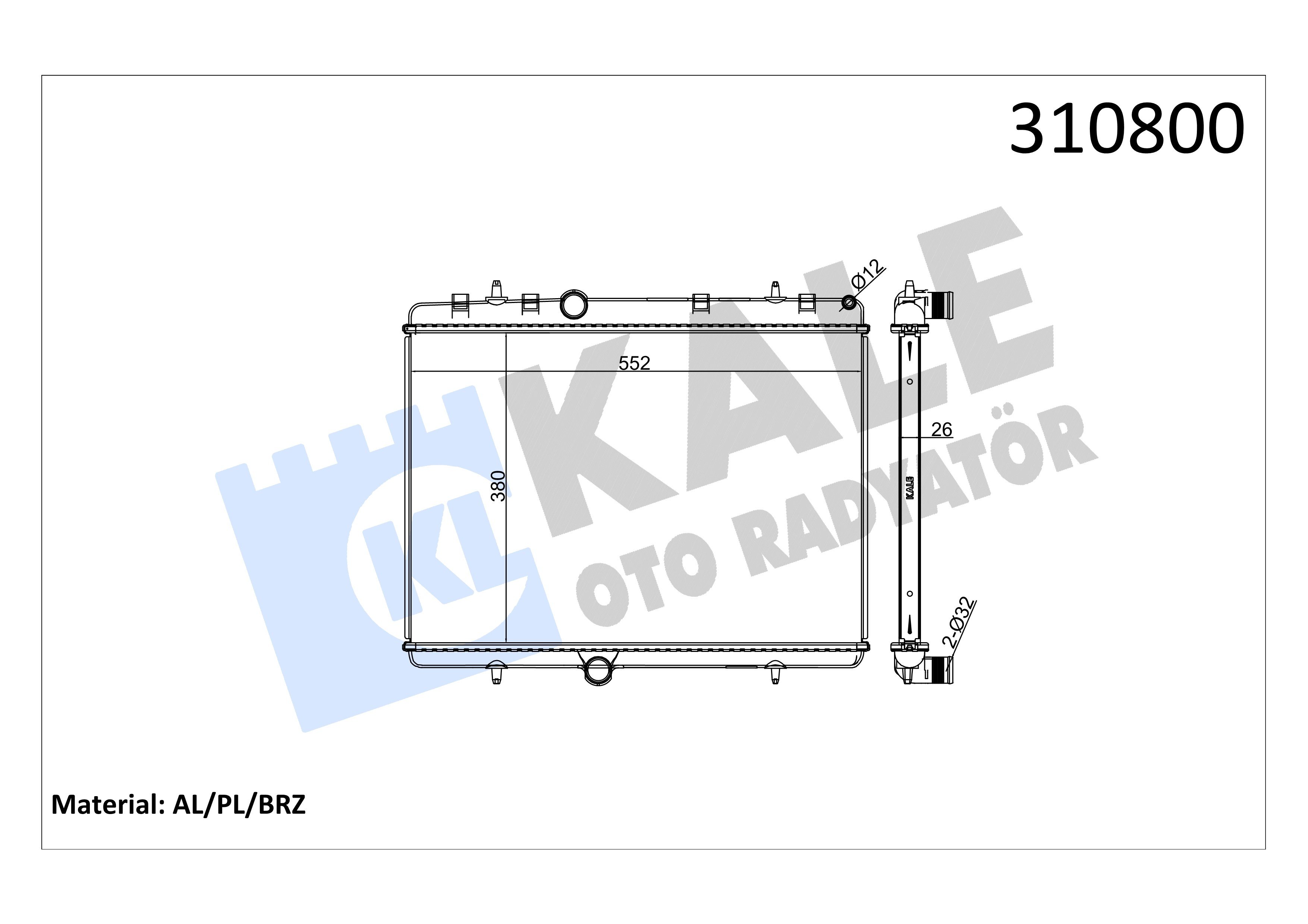 Radyatör Brezing Partner Tepee 307 407 C4 1.6Hdi Berlingo(B9) Kale 2061011AB